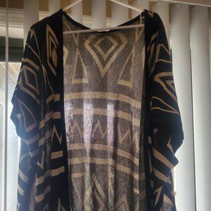 Short Sleeve Black Tan Wrap